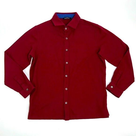 Bugatchi Maroon Button Down Shirt - Picture 1 of 8
